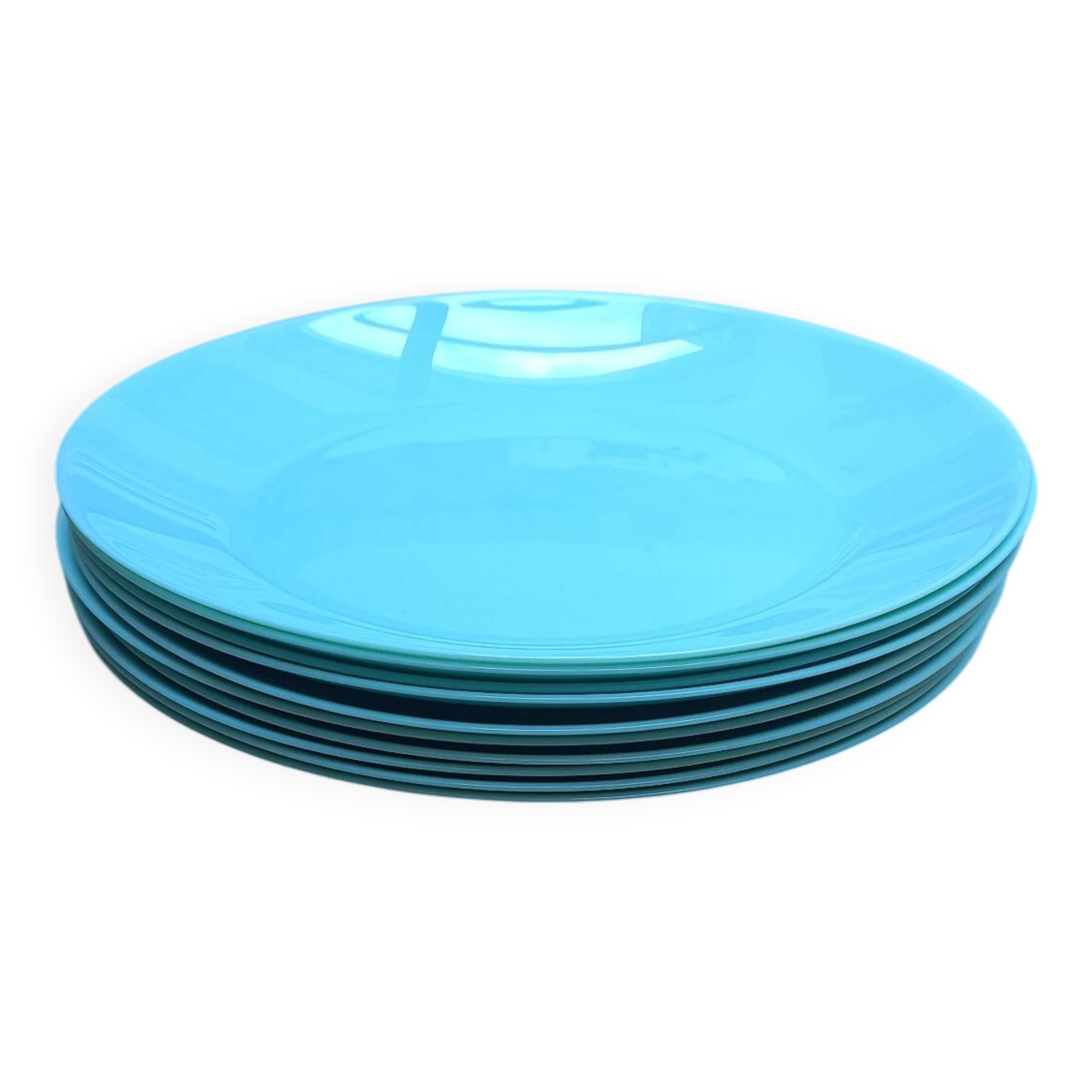 Ten beautiful vintage turquoise plates