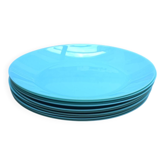 Ten beautiful vintage turquoise plates
