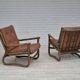 1970s, Scandinavian armchair, original very good condition, bamboo, leather.