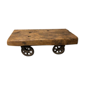 Metal wood industrial coffee table