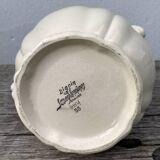 Large ceramic teapot with floral decoration, Digoin Sarreguemines