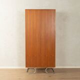 Purist wardrobe from the 1960s, teak veneer, Bauhaus design