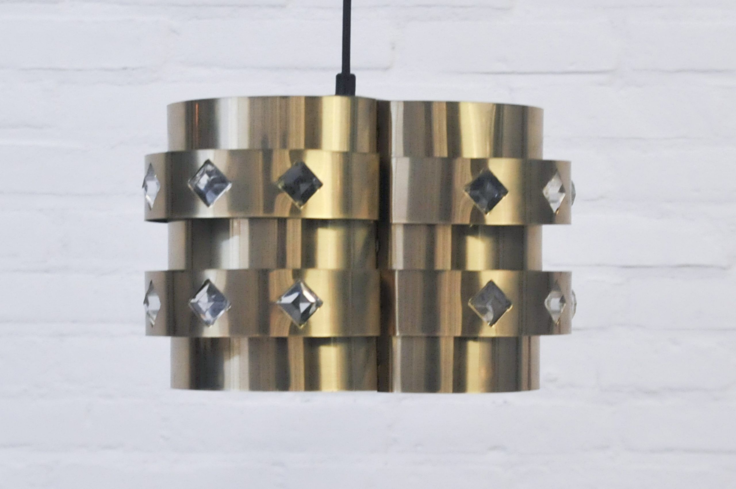 Vintage gold pendant lamp Werner Schou