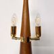 Pair of Modern Conical Wooden Table Lamps, Italy