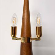 Paire de lampes de table modernes coniques en bois, Italie
