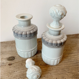 Old ceramic apothecary bottles