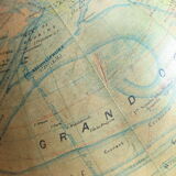 Globe world map J. Forest for Girard Barrère and Thomas on wooden base, 50s