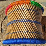 Bamboo stool and ethnic and bohemian rope