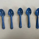 Set of 5 enameled metal spoons