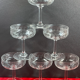 Vintage 6 old champagne glasses in engraved crystal