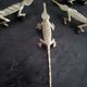 6 vintage knife rests, brass crocodiles, in excellent condition.