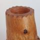 Vintage sculpted brutalist burl wood vase