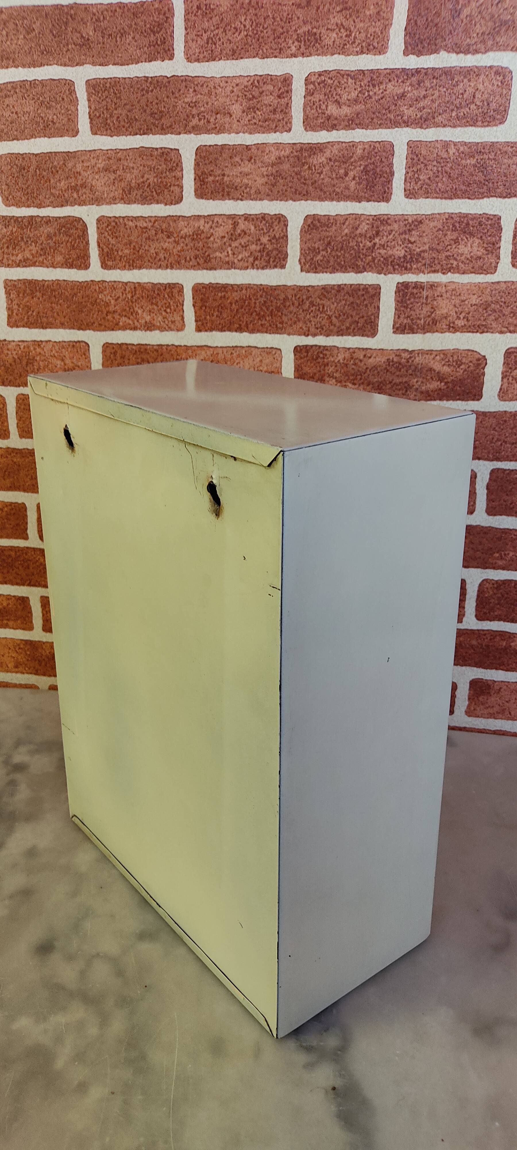 Sheet metal bathroom cabinet with mirror