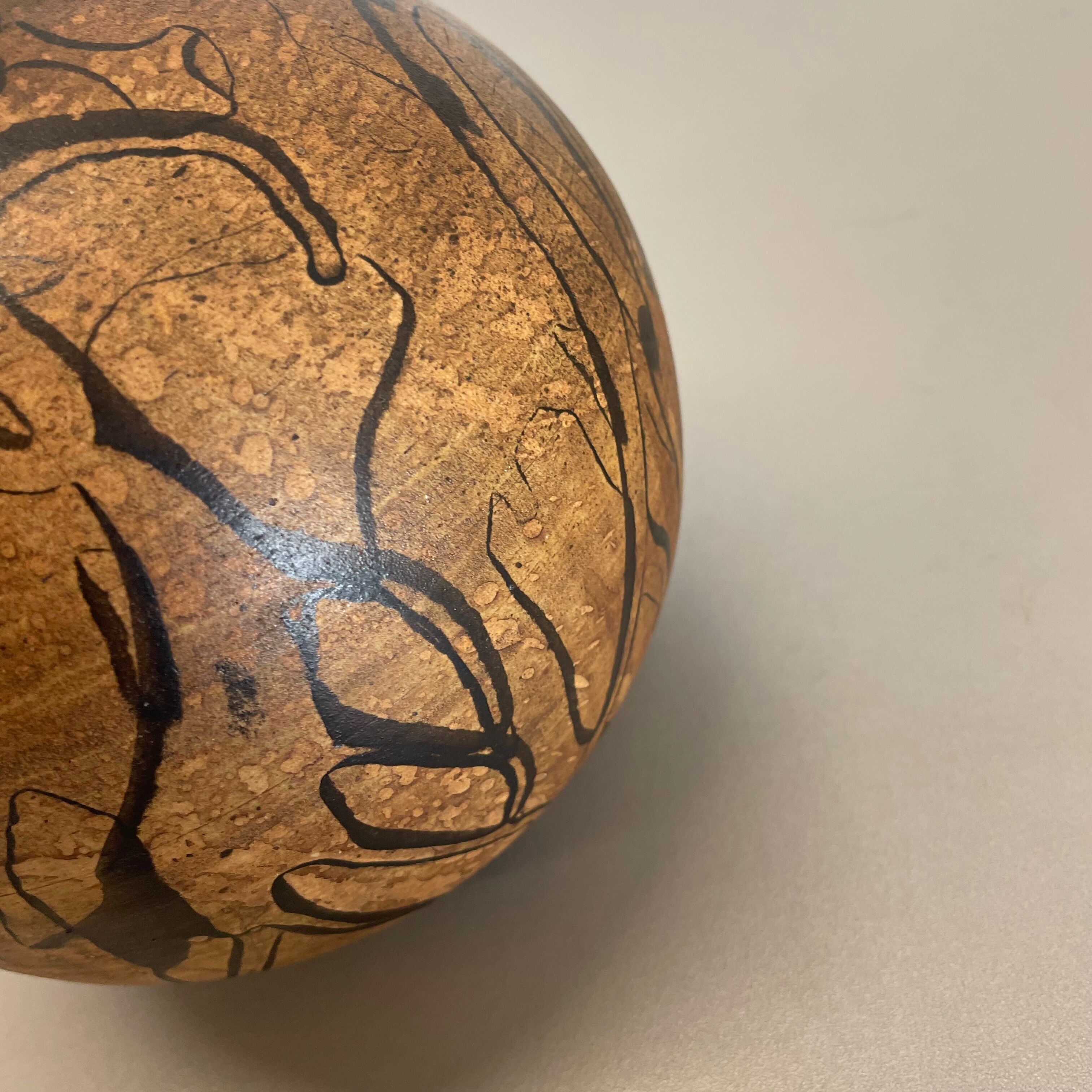 Vase en poterie d’atelier en céramique abstraite par Gerhard Liebenthron, Allemagne, années 1970