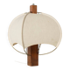 Postmodern table lamp in wood and canvas, Poland, 1980s