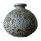 Vase Mougin blue flower and vegetal motif