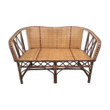 Woven rattan sofa