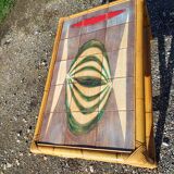 Vintage bamboo and earthenware coffee table signed jl gruer