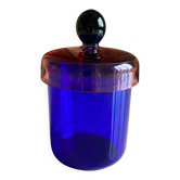 Handmade Blue, Pink and Black Glass Lidded Jar by Erik Höglund, 1992