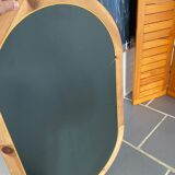 Oval mirror in vintage pine, 100x60 cm