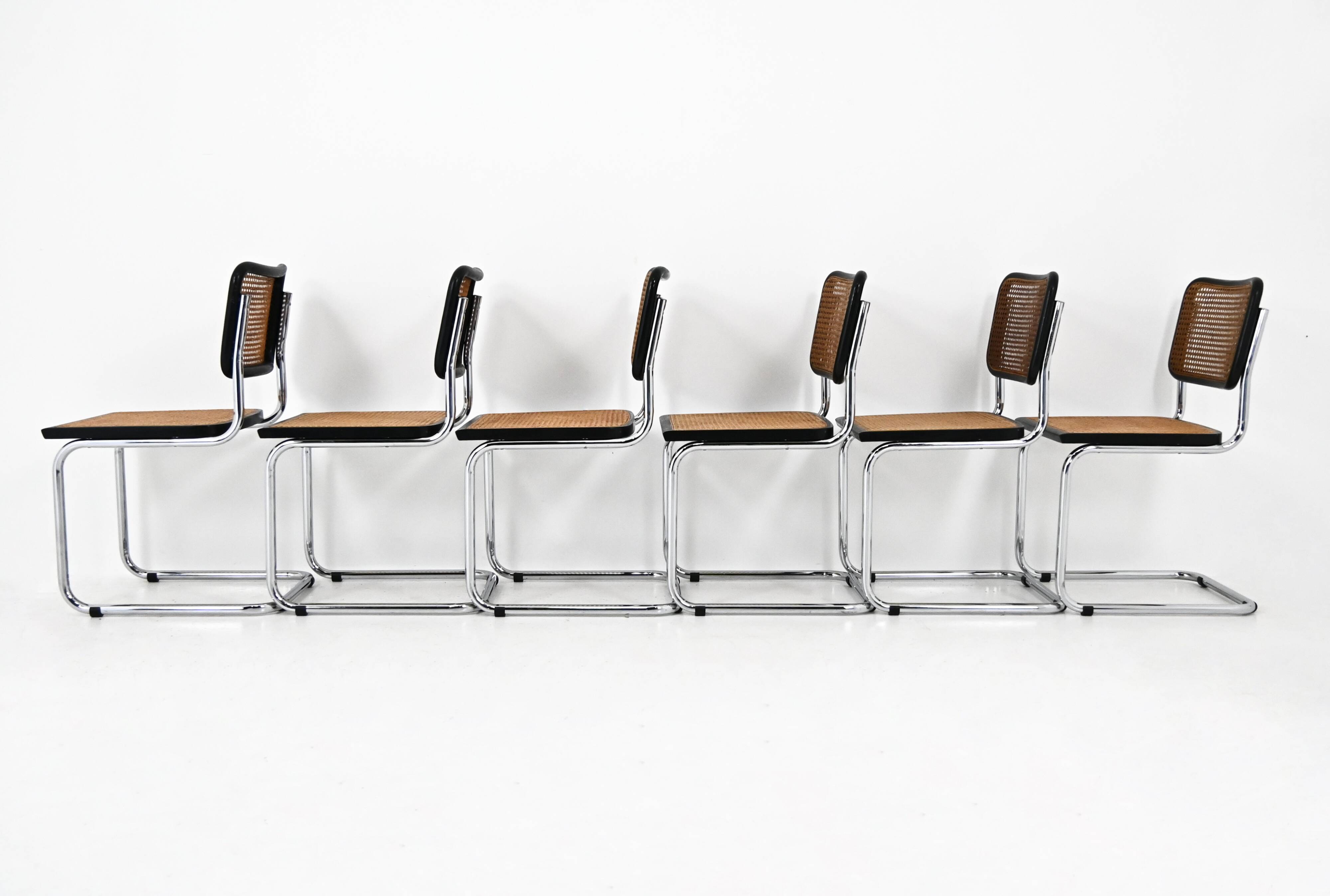 Set of 6 dining chairs, model B32 by Marcel Breuer