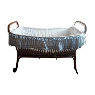 Vintage rattan crib for baby and child