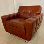 Vintage Danish mid-century Svend Skipper leather club chair 1970s