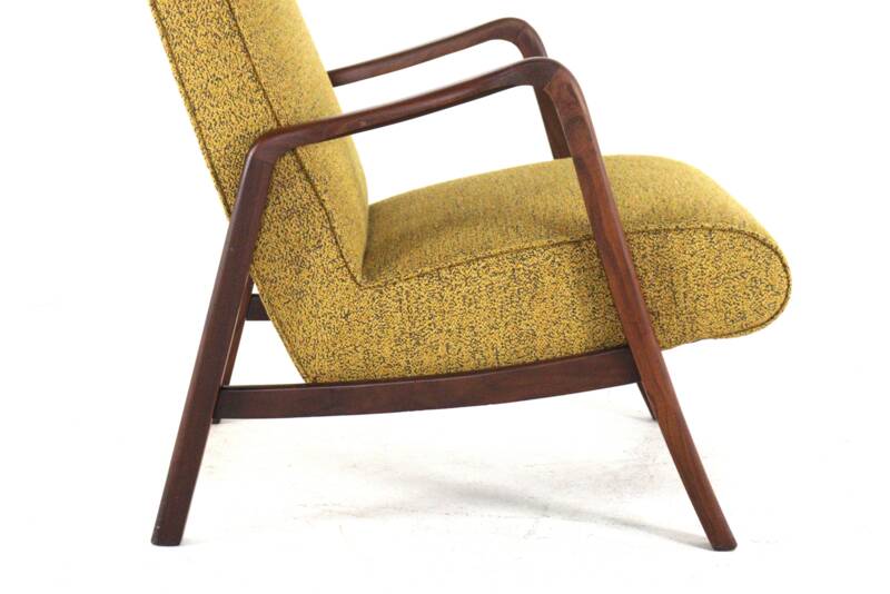 Knicos armchair in teak with yellow upholstery - very rare dutch design