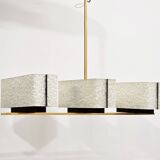 Vintage modernist chandelier in gilded brass – 1970s design