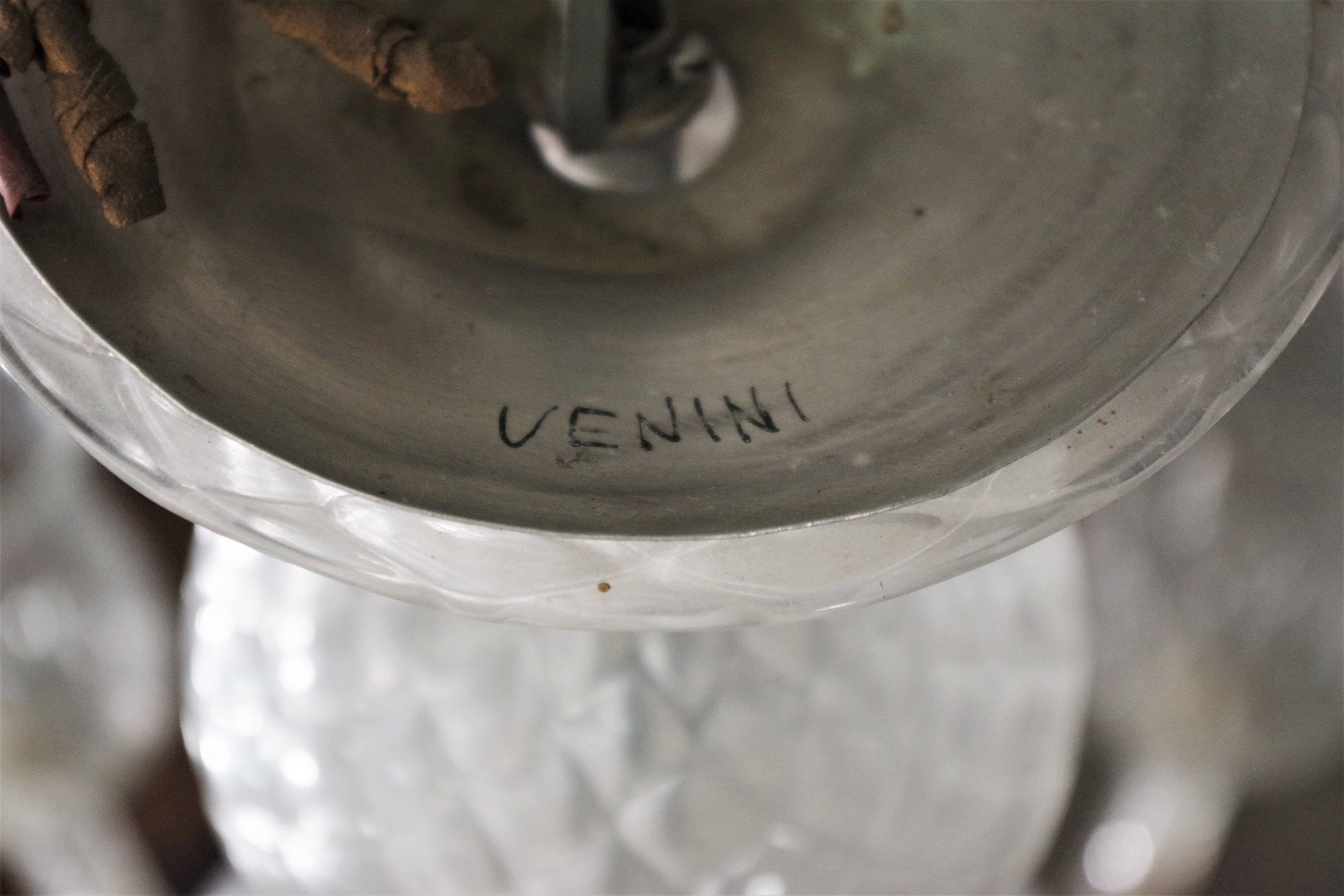 Venini ceiling lamp in Murano glass, 1950