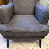 Fauteuil à grand dossier en tissu