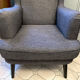 Fauteuil à grand dossier en tissu