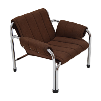 Fauteuil chromé du milieu du siècle par Viliam Chlebo pour Kodreta Myjava, années 1980.