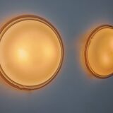 Pair of XL Murano glass "Ronda" wall lights by Leucos, Italy, 1970