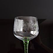 Set of six vintage stemmed glasses, 1960s.