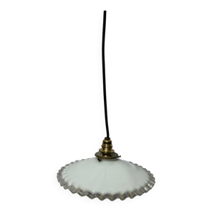 Suspension opaline blanche - laiton