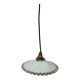 White opaline wavy suspension brass claw vintage lampshade