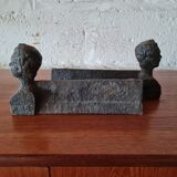 Pair of cast iron chimney covers