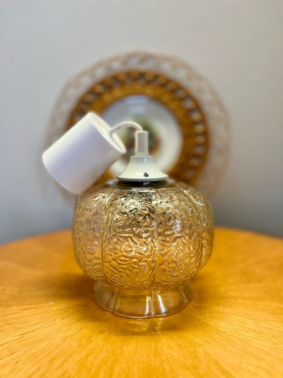 Vintage glass pendant lamp 1960