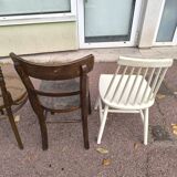 set of 6 mismatched vintage bistro chairs - wood