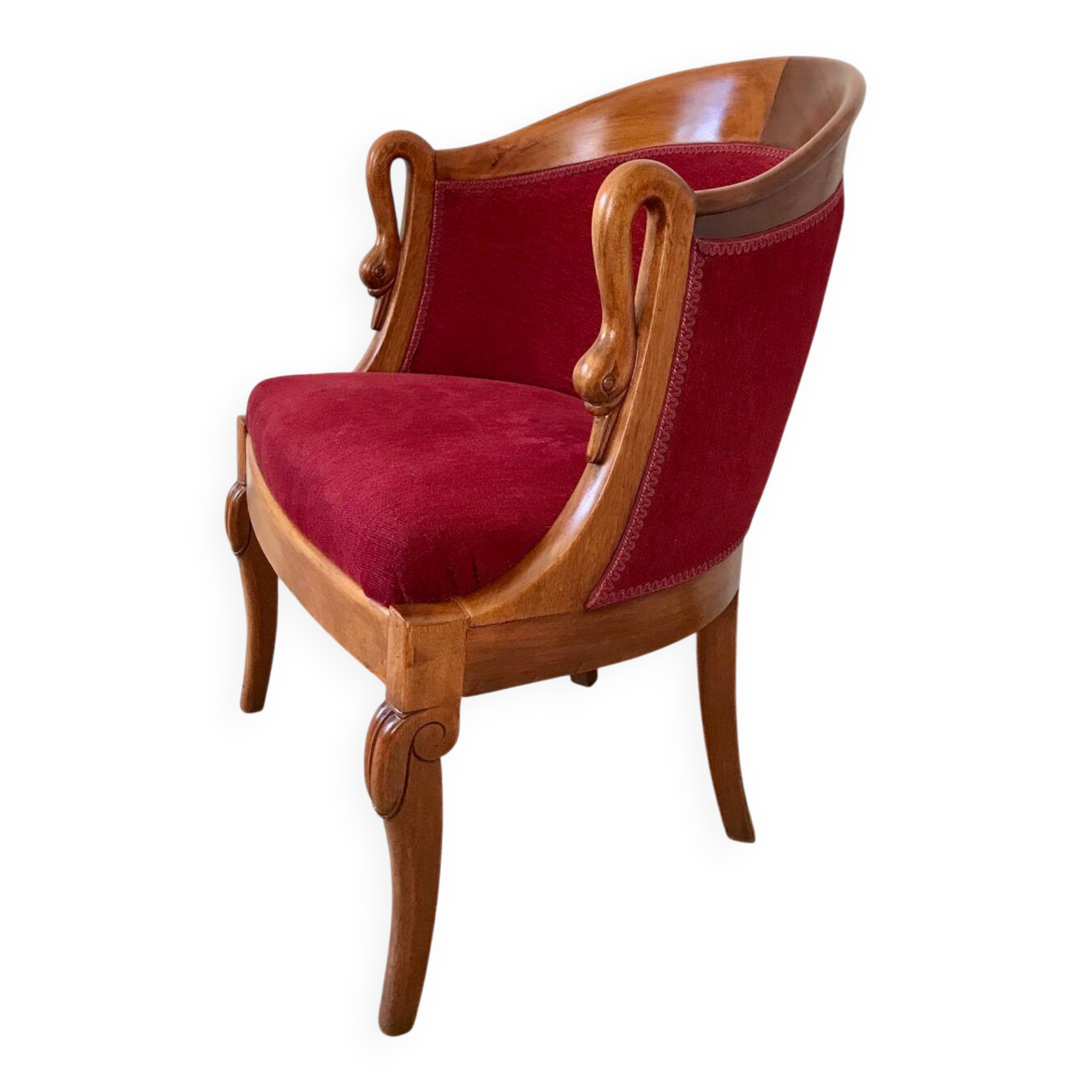 Empire-style armchair with swan necks