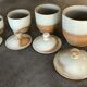 Lot de 4 pots à épices en grès cérame de france beige