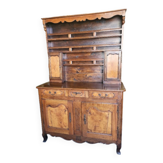 Buffet bahut 2 body walnut cabinet of the XVllll th century