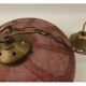 Round purple glass and brass chandelier