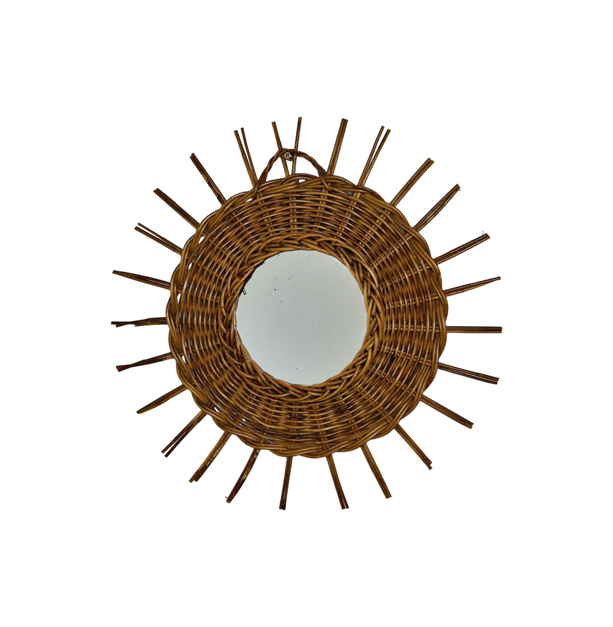 Mirror in rattan vintage 44cm
