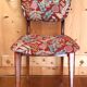 chaise  Kadoura renovée tissu jungle doré