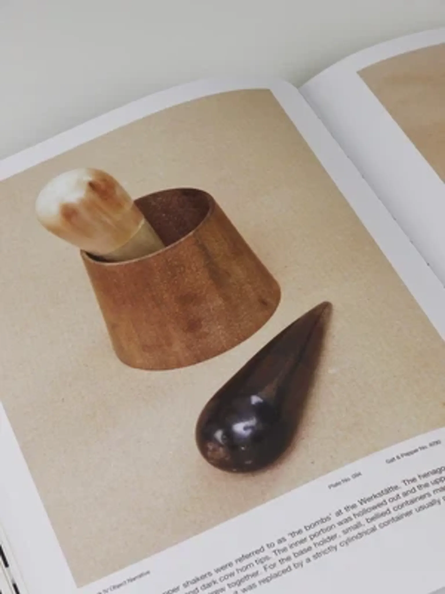 Carl Aubock II "The Bombs" salt and pepper shakers, walnut & horn, 1950s