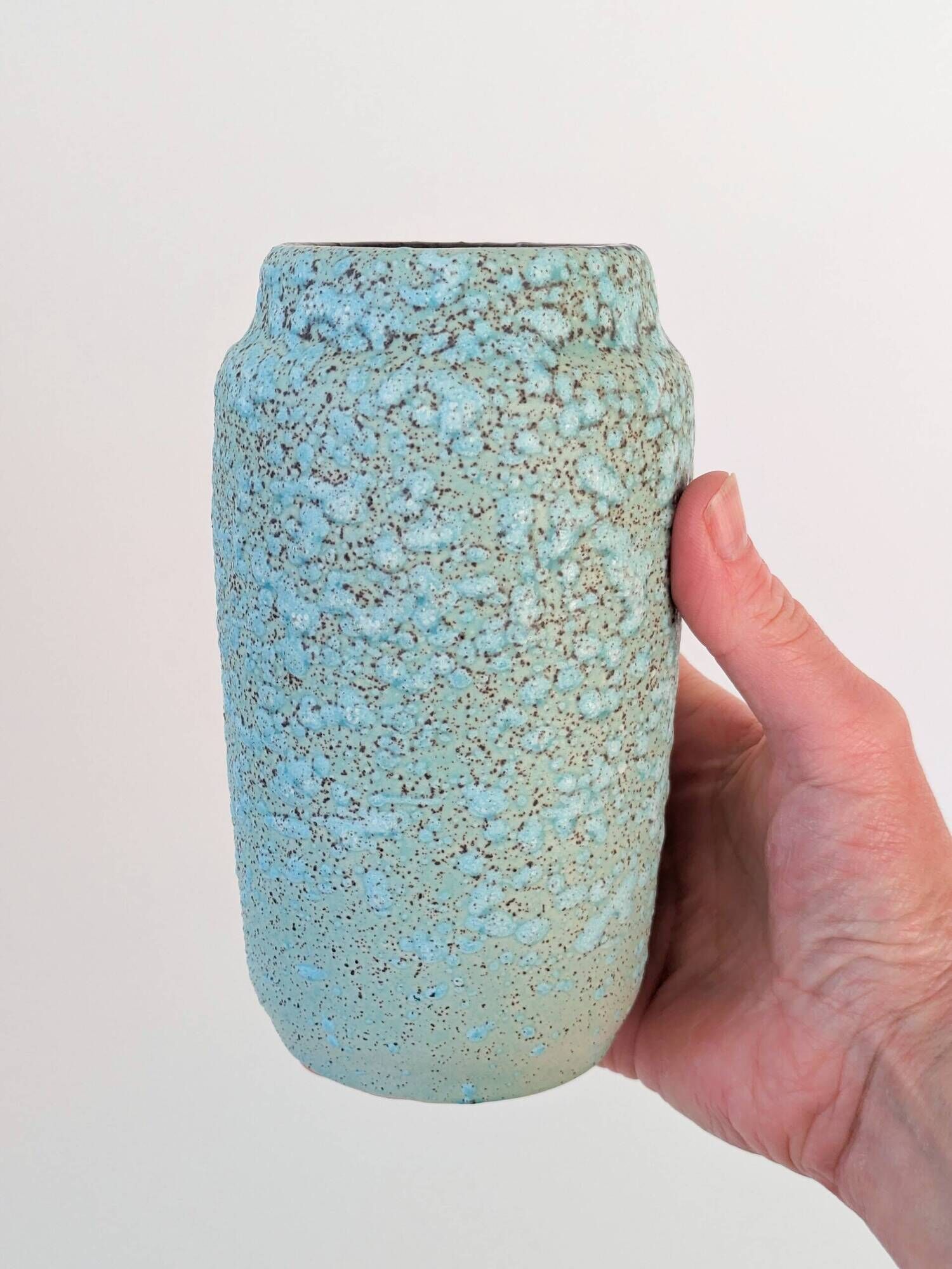Scheurich Vase Turquoise Fat Lava, West Germany 1960s