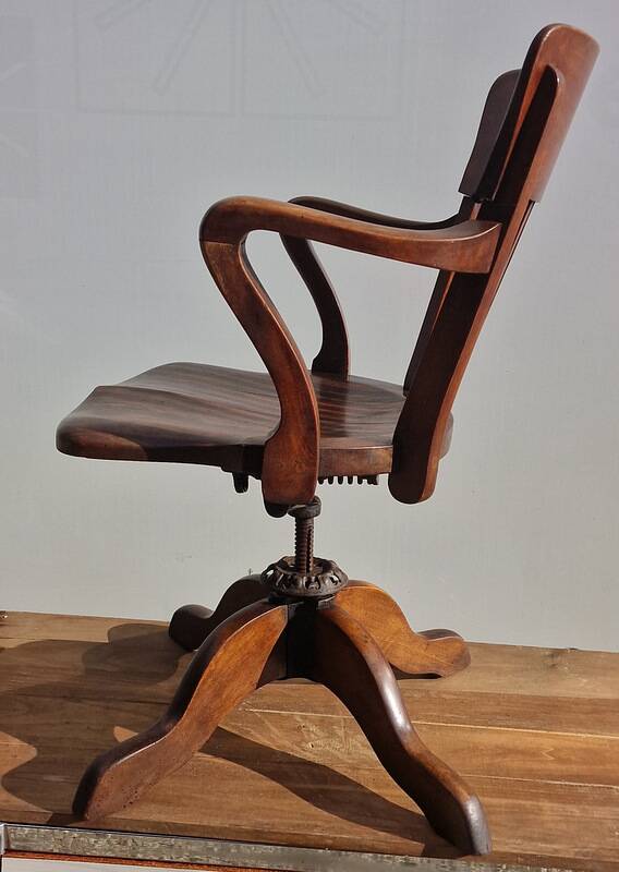 American oak office armchair