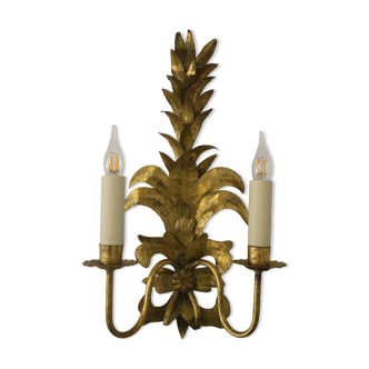 wrought iron wall lamp, with gold leaf, year 60
